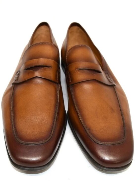 New! Magnanni Ramiro II Apron Toe Bit Loafer Midbrown Sz 13 M US 18041 DD480A